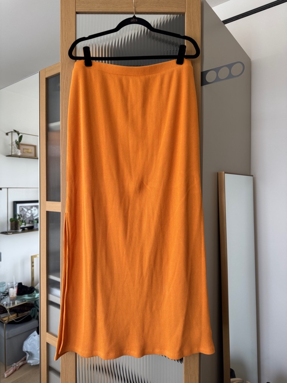Old Navy Orange Ribbed Knit Skirt